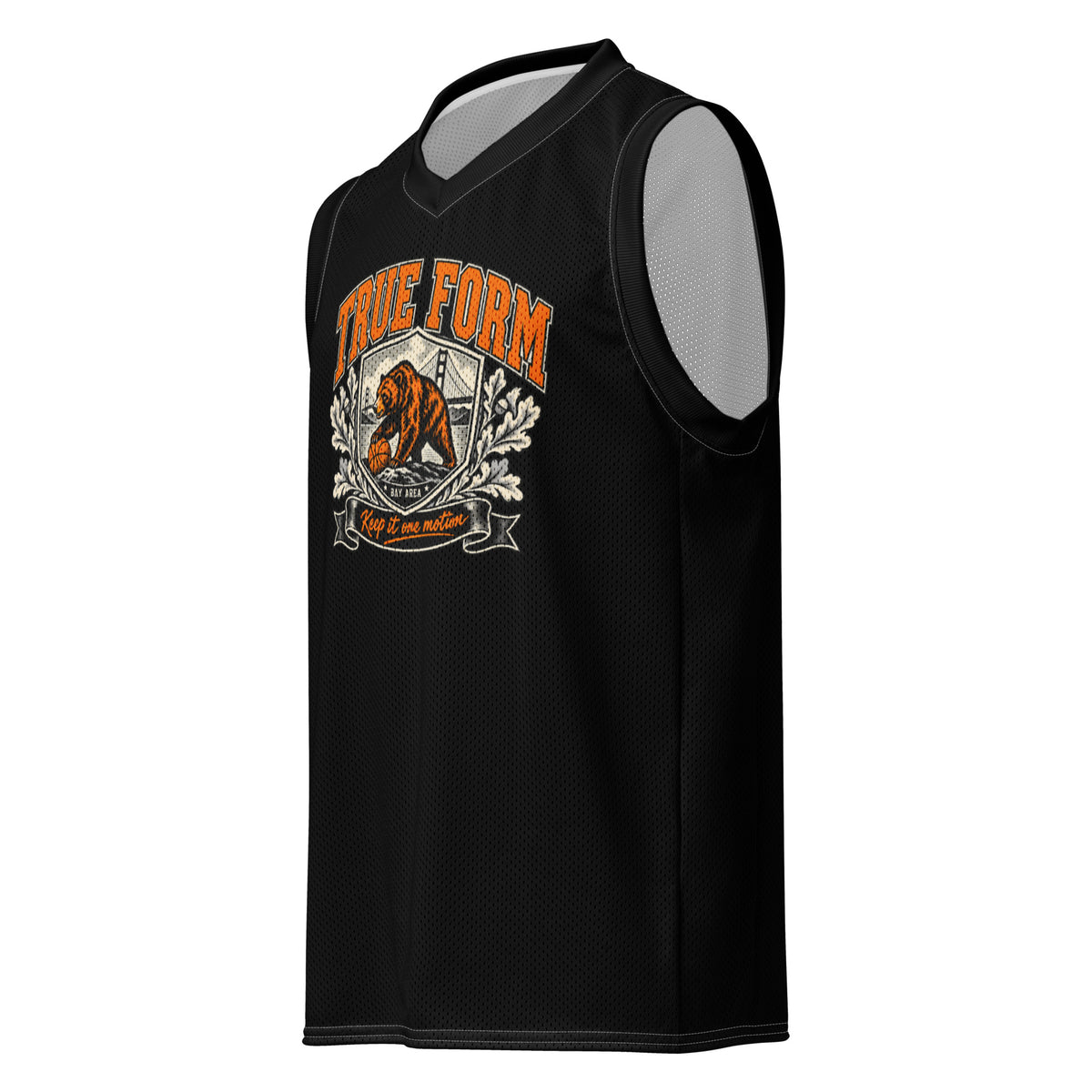 Black True Form Premium Jersey with orange True Form bear graphic
