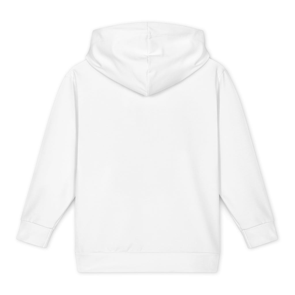 Back view of white True Form Hooper youth hoodie.