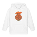 White True Form Hooper youth hoodie with orange basketball graphic.