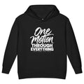 Black True Form little motion toddler's fleece hoodie with white One Motion Through Everything lettering.