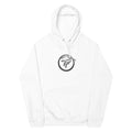 White True Form Hoodie with a circular True Form TF logo, shown from the front.